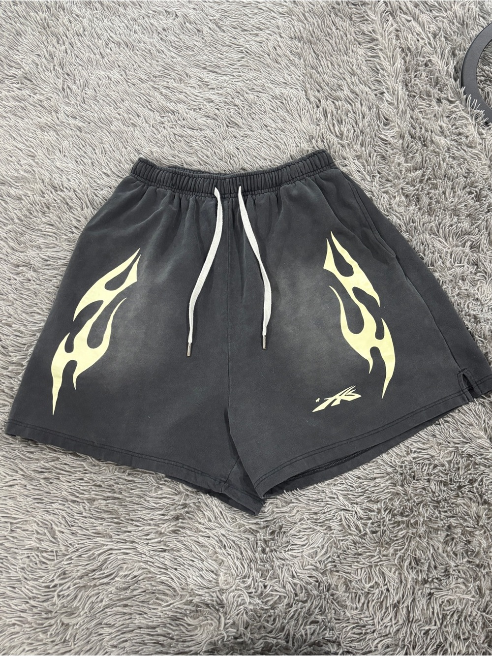Hellstar Washed Flame Logo Shorts
